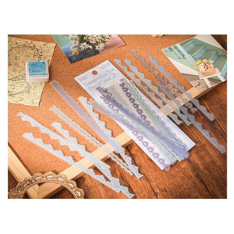 HLMS601 - sticker pack bud dream yarn series retro lace handbook pet material stickers 40 sheets