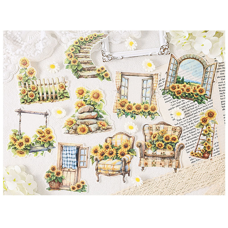 HYMY604 - stickers garden dream series retro and paper handbook material stickers DIY creative stickers