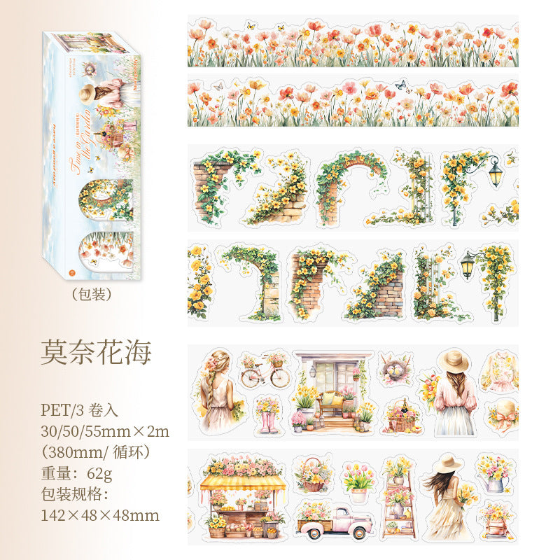 MHD-HYSG03-Transparent PET Sticker Roll Set of 3 | 30m | 50mm | 55mm | 2 Mtr Each