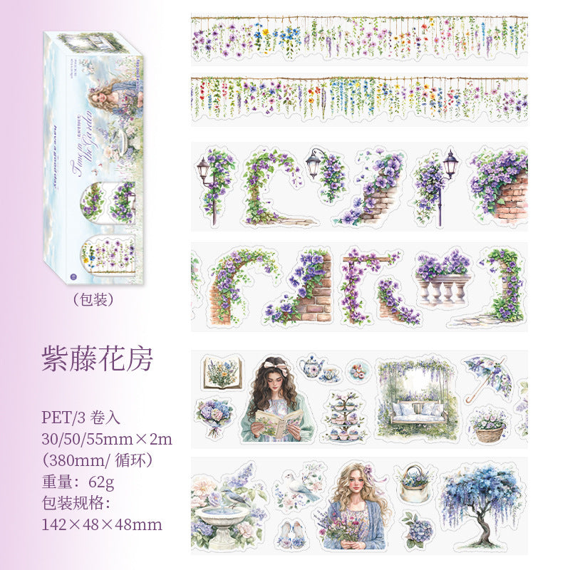 MHD-HYSG04-Transparent PET Sticker Roll Set of 3 | 30m | 50mm | 55mm | 2 Mtr Each