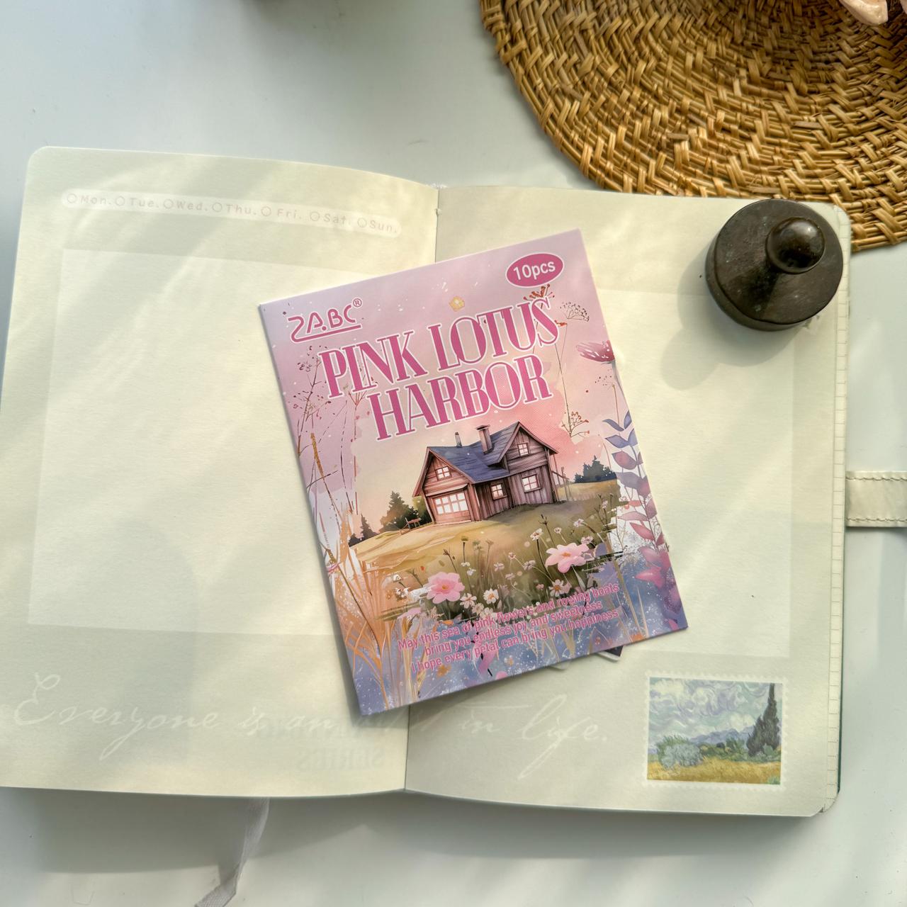 HHXZ603 - sticker package Flower Sea Boat Series Landscape Landscaping Special Oil and Paper Cut Film Handbook Material