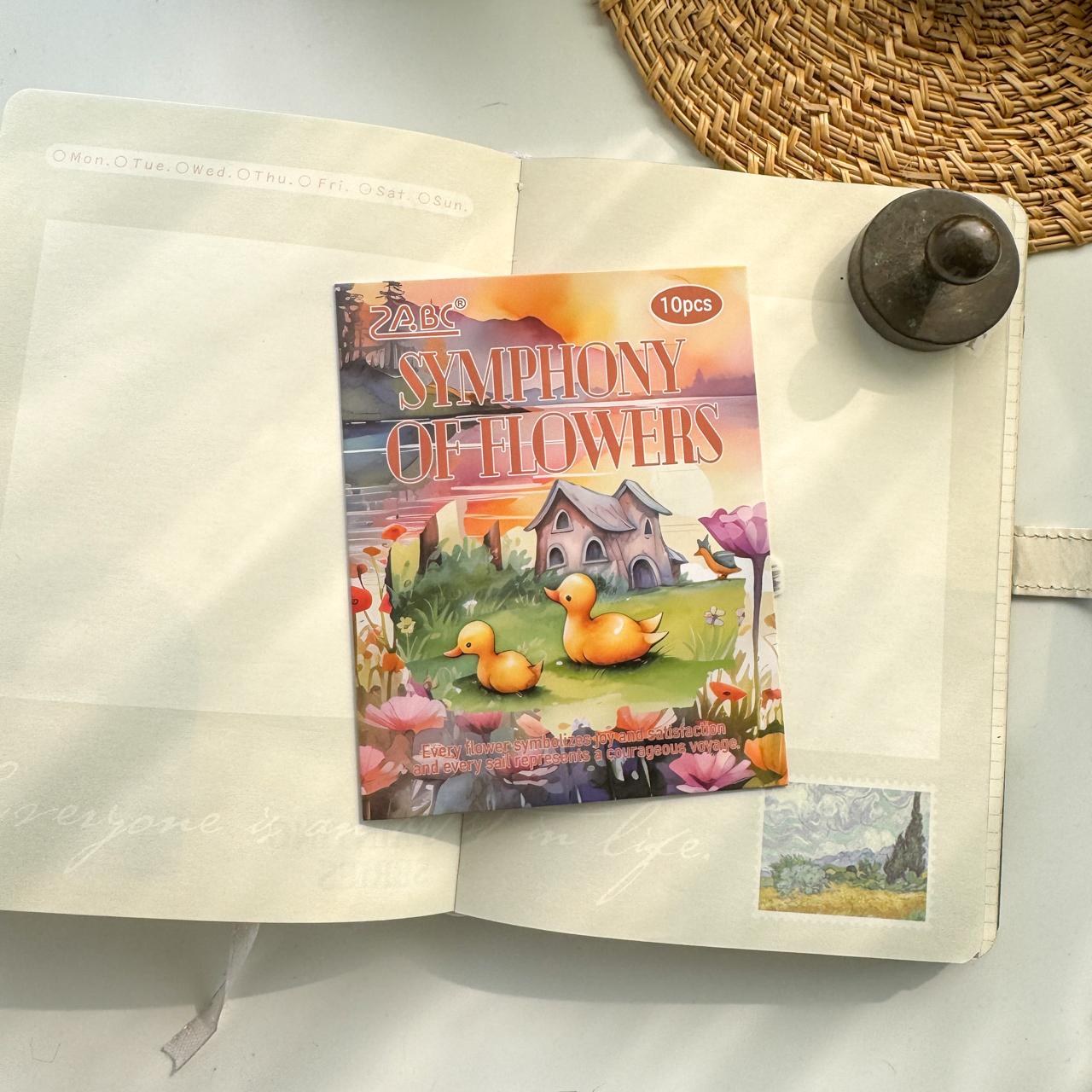 HHXZ606 - sticker package Flower Sea Boat Series Landscape Landscaping Special Oil and Paper Cut Film Handbook Material