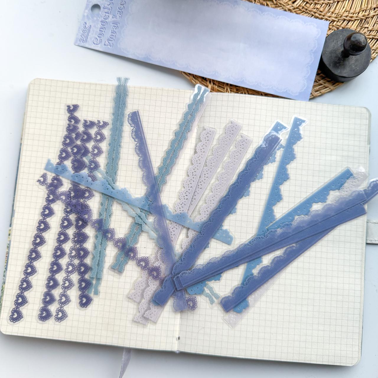HLMS601 - sticker pack bud dream yarn series retro lace handbook pet material stickers 40 sheets