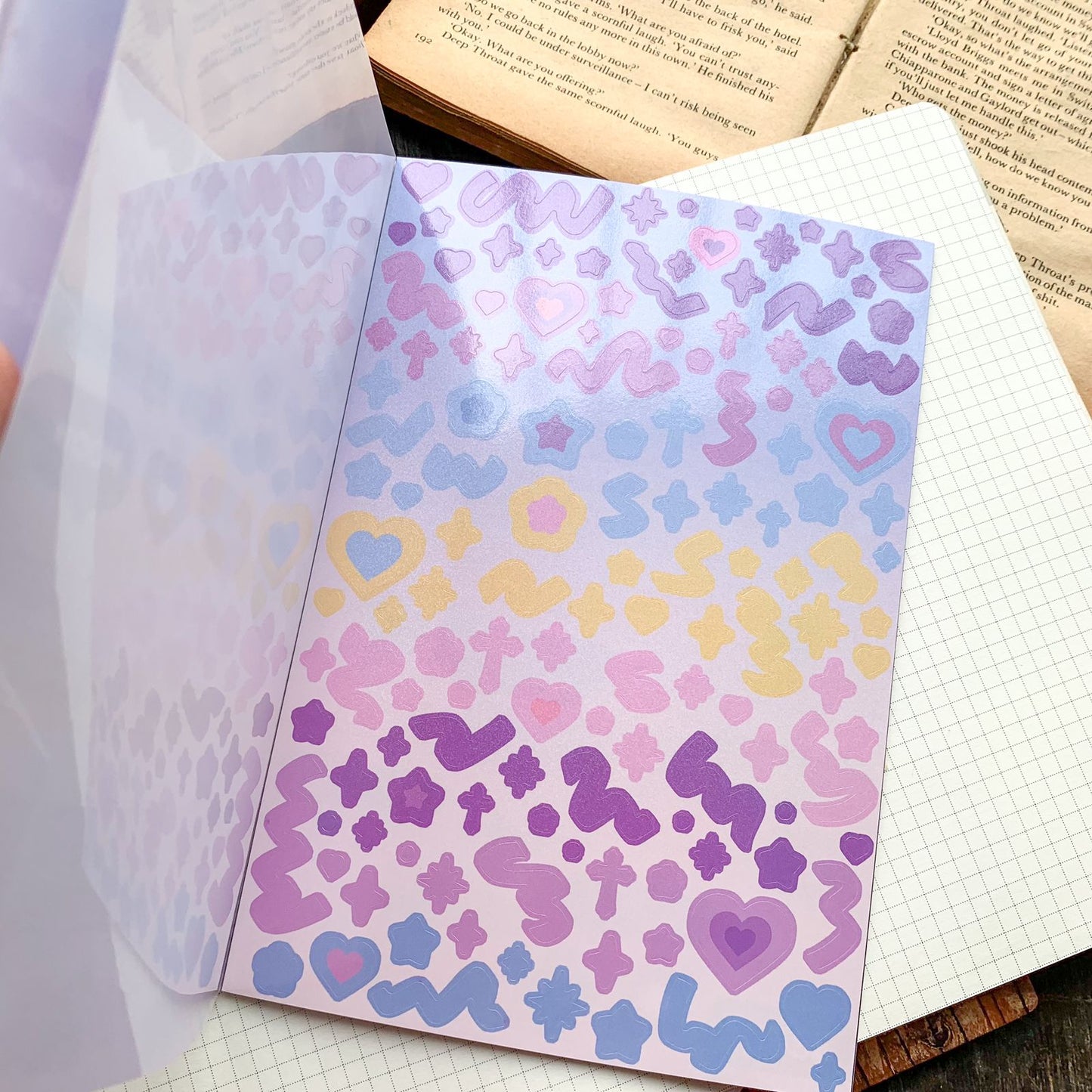 KQ-1622-MM - Kawaii Decorative Sticker Book | Deco Stickers | 24 Sheets | 12.5x18.5CM | Moon Monsoon