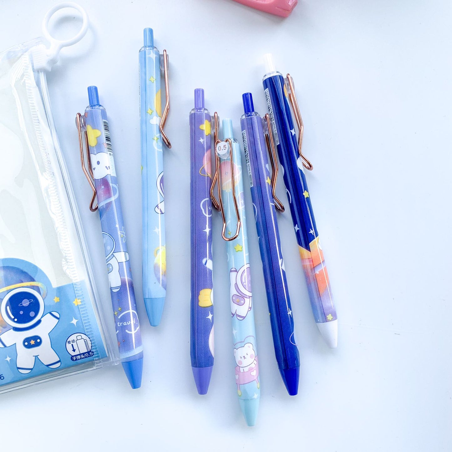 JD2220A-6 | 6 Pcs Gel Pen Set Astronaut Theme | Space Theme | Blue ink