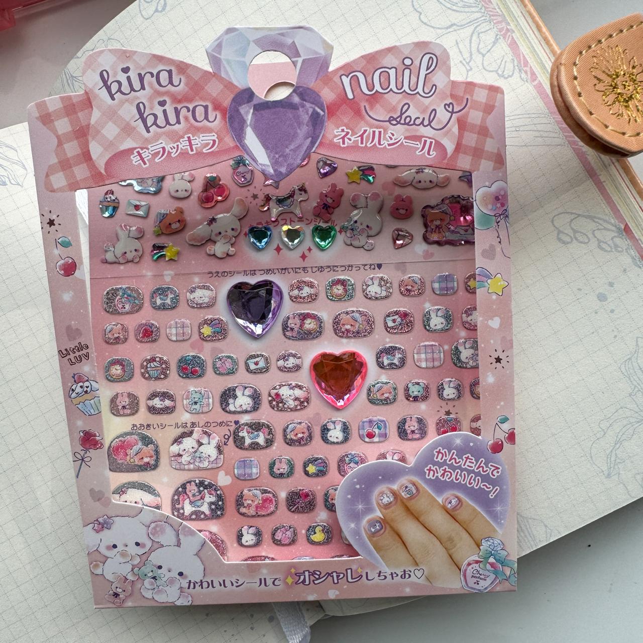 Slaqn 02 3D Journal Stone Sparkling Sticker -Nail ART Sticker - 1 sheet | Pre-cut