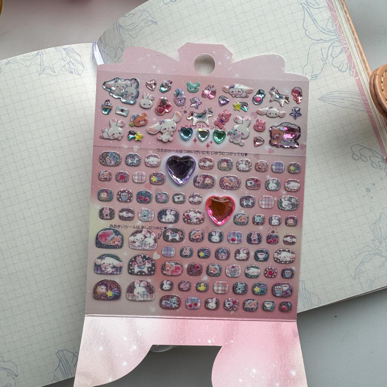Slaqn 02 3D Journal Stone Sparkling Sticker -Nail ART Sticker - 1 sheet | Pre-cut