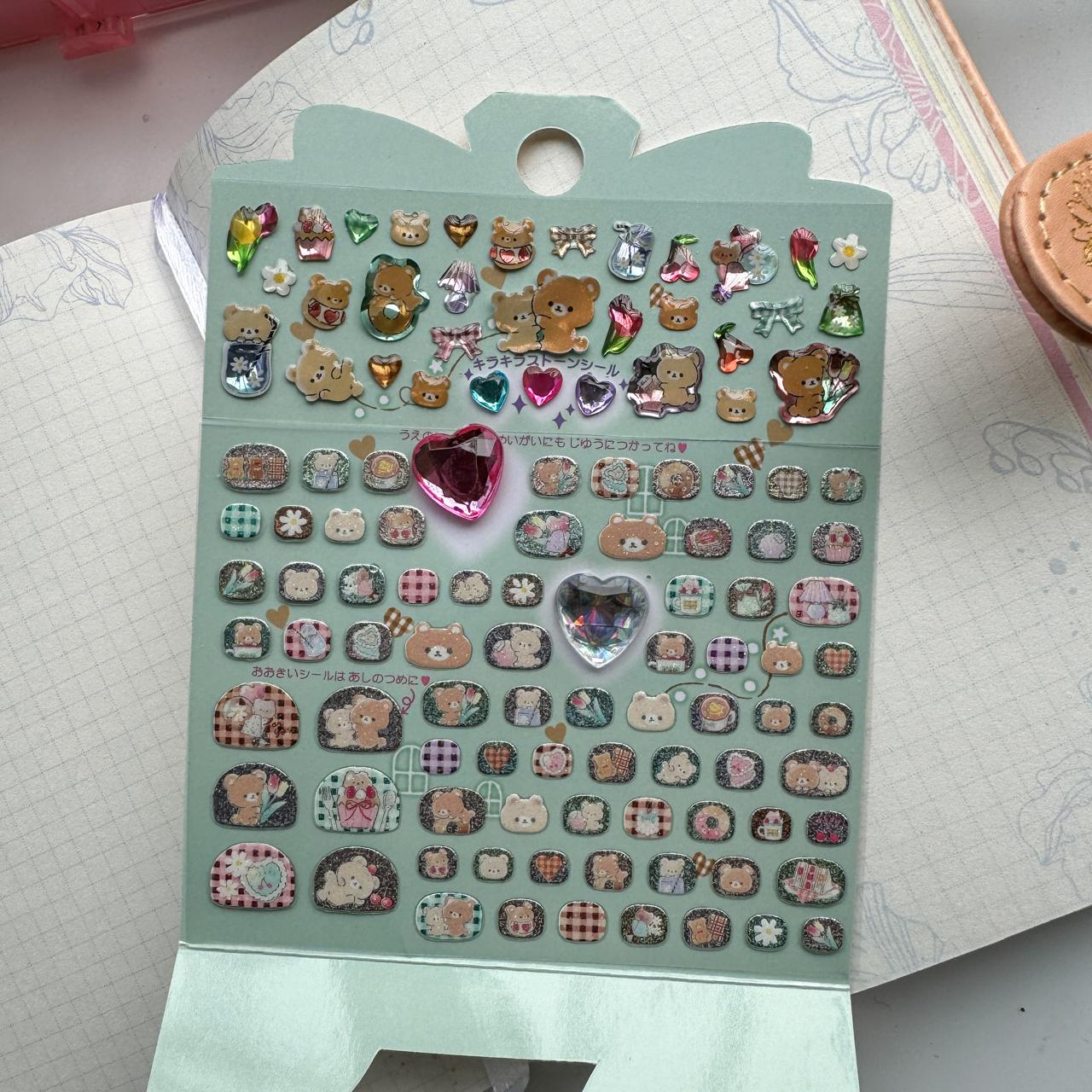 Slaqn 03 3D Journal Stone Sparkling Sticker -Nail ART Sticker - 1 sheet | Pre-cut