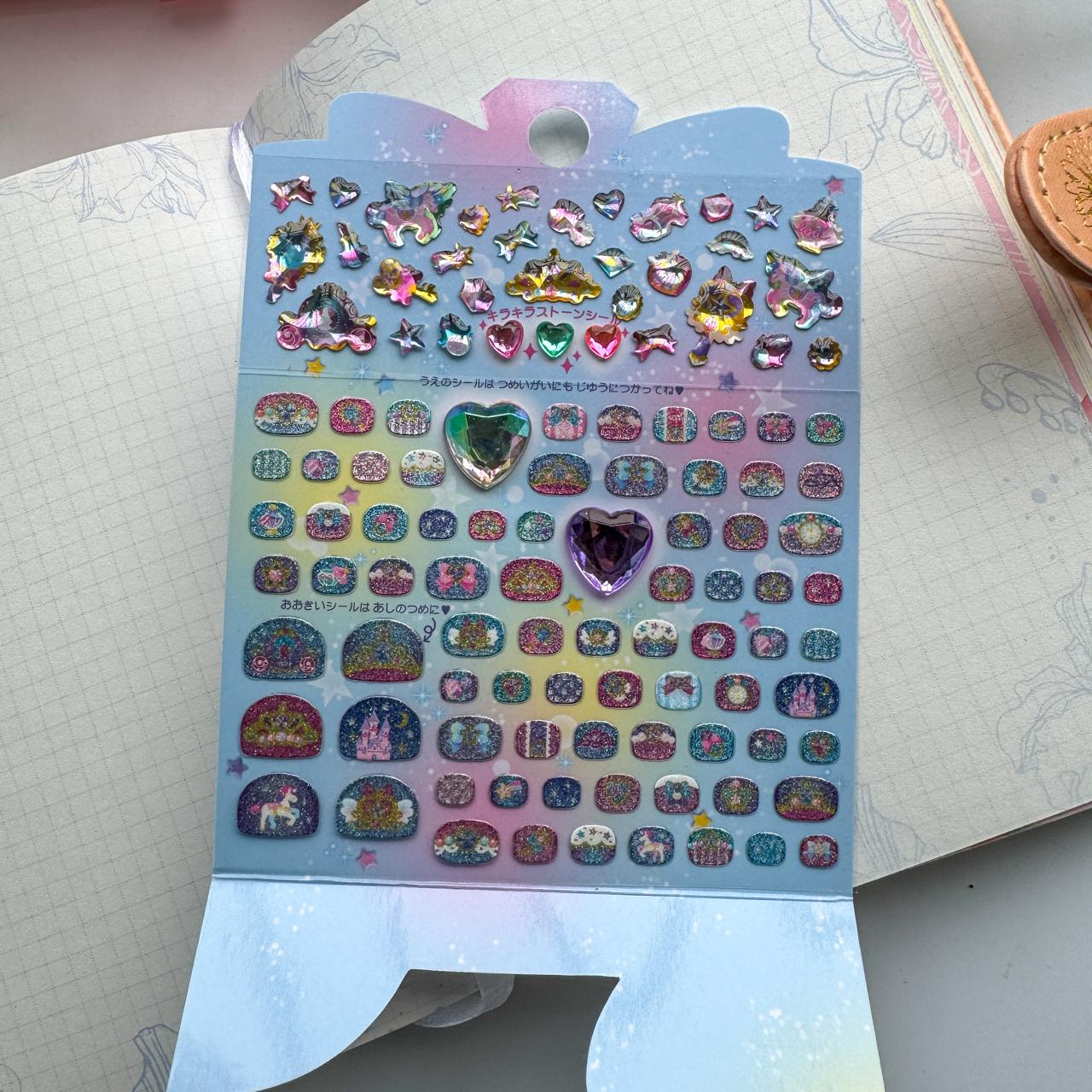 Slaqn 04 3D Journal Stone Sparkling Sticker -Nail ART Sticker - 1 sheet | Pre-cut