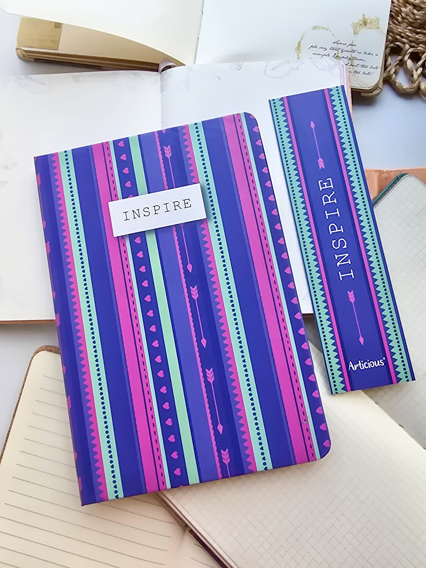 A5 Notebook Journal | Diary with Bookmark 80 gsm Premium Quality Paper | Ruled | Hard Cover | Natural Shade Pages