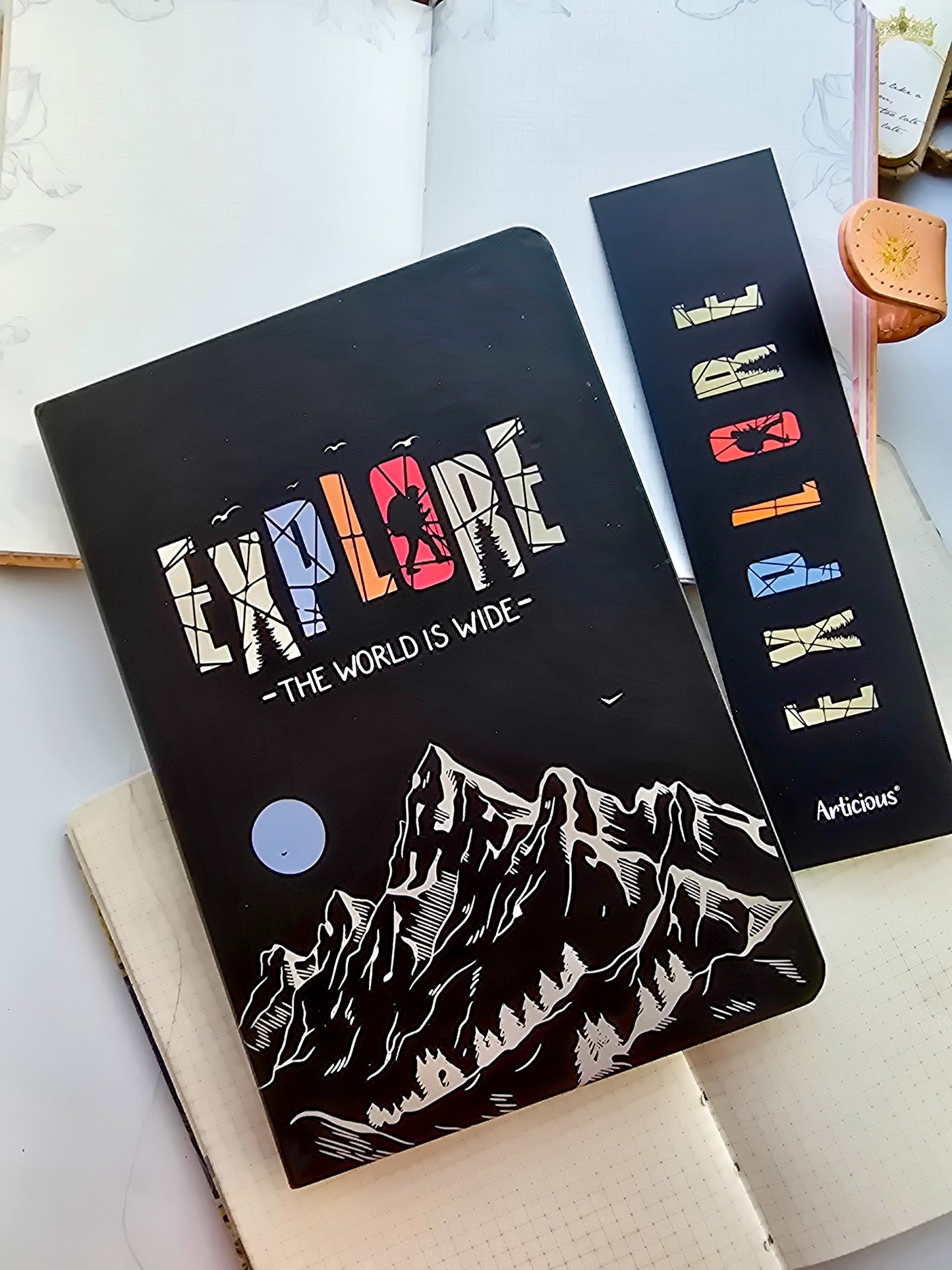 A5 Notebook Journal | Diary with Bookmark 80 gsm Premium Quality Paper | Ruled | Hard Cover | Natural Shade Pages