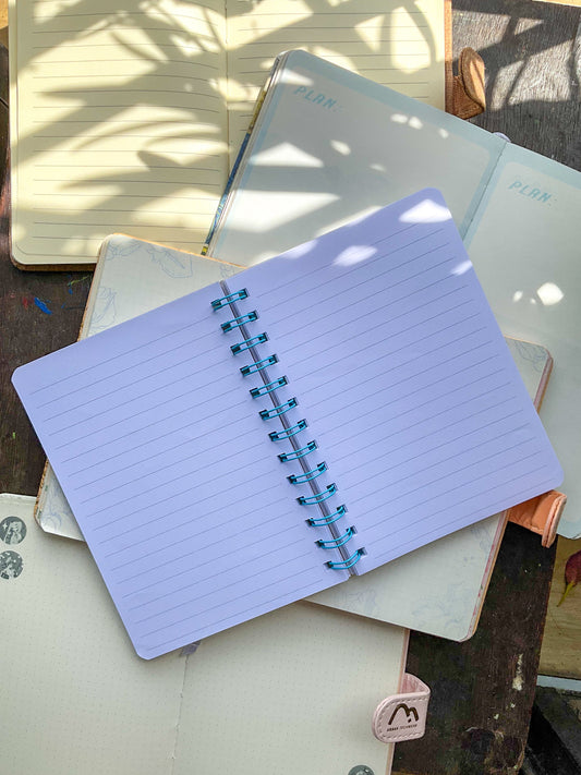 B501-Blue Check| Kawaii Dairy | Spiral binding |Square Grid Special Notebooks 80 Pages 17.5x12.5 cm |Spriral Cute Kawaii Character Diary