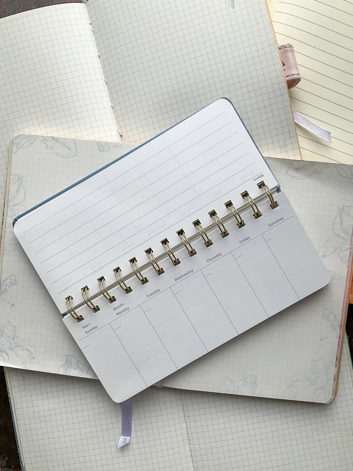 BQB780-1775 Weekly Journal Planner| Daily Planner Spiral Binding |Hard Cover 80 Pages| Weekly Memo Pad| Blue