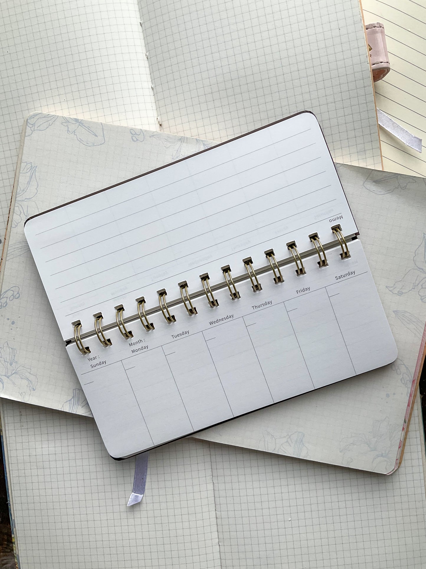 BQB780-1775 Weekly Journal Planner| Daily Planner Spiral Binding |Hard Cover 80 Pages 70x172mm| Weekly Memo Pad| Brown