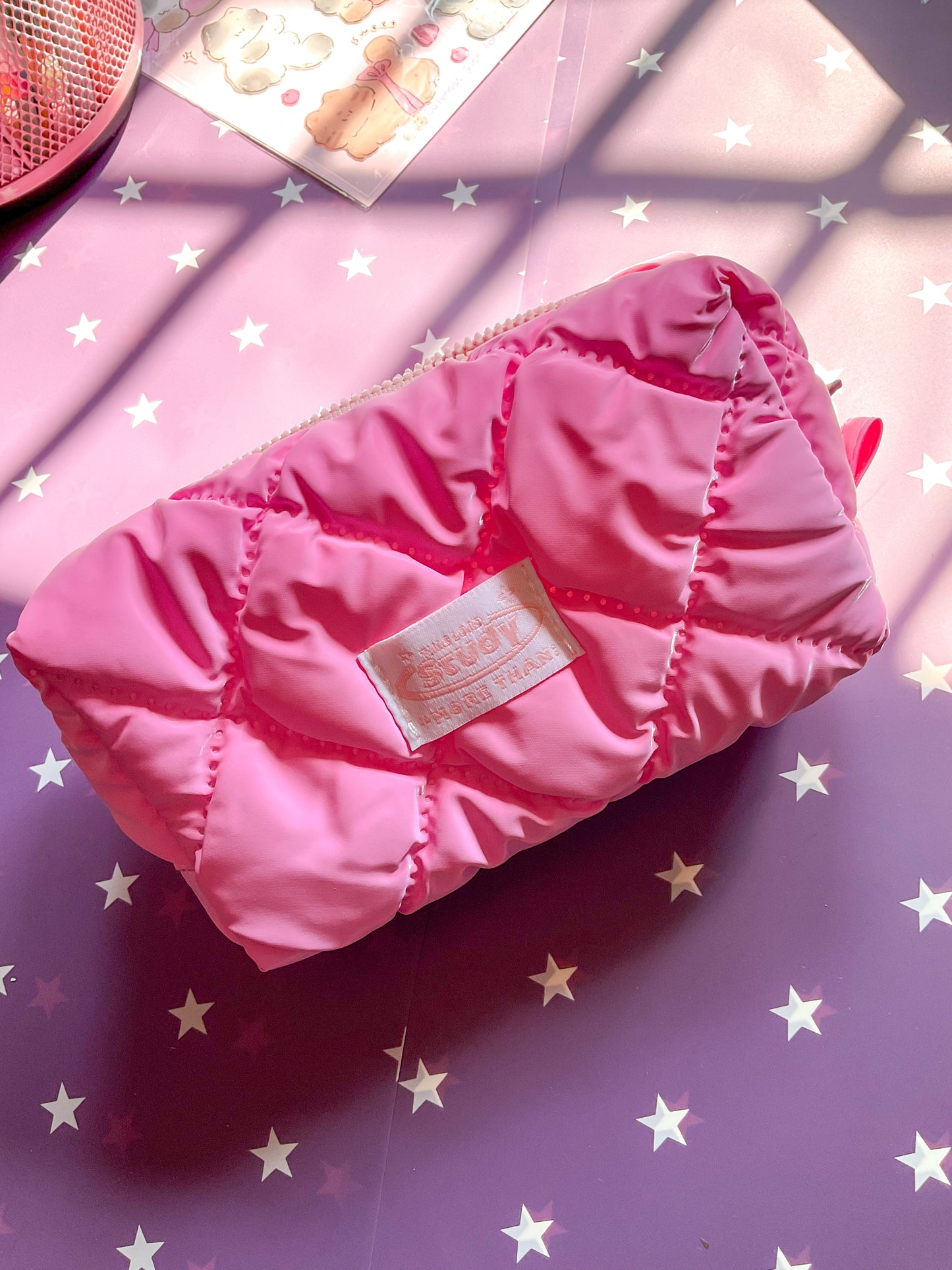 KV53042-R11 Premium Quality Pencil Pouch| Stylish Toiletry Bag Multifunction Cosmetic Bag| Cute Kawaii Pencil Bag Pink