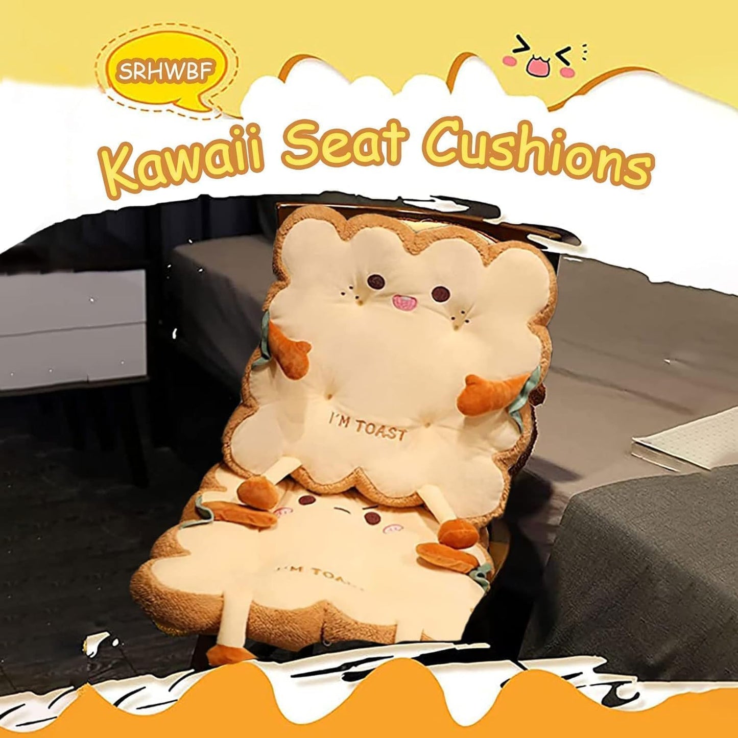 Cute Kawaii Toast Cushion