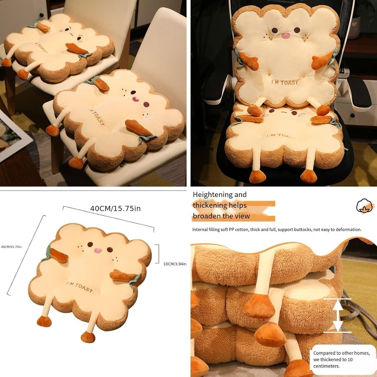 Cute Kawaii Toast Cushion