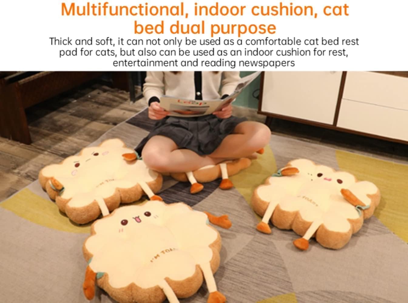 Cute Kawaii Toast Cushion