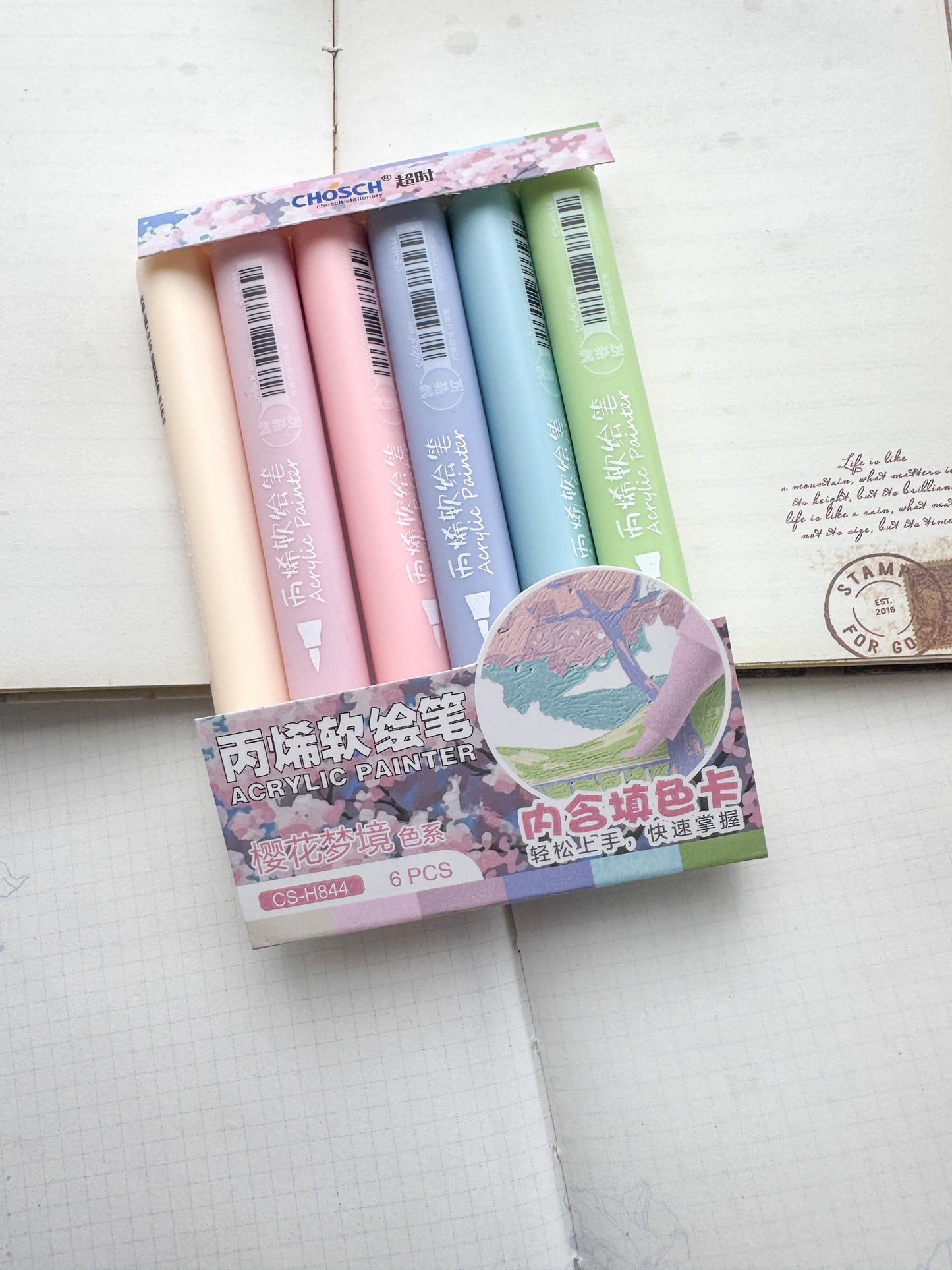Csh844 Acrylic Painter | 6 pcs | Brush Pen