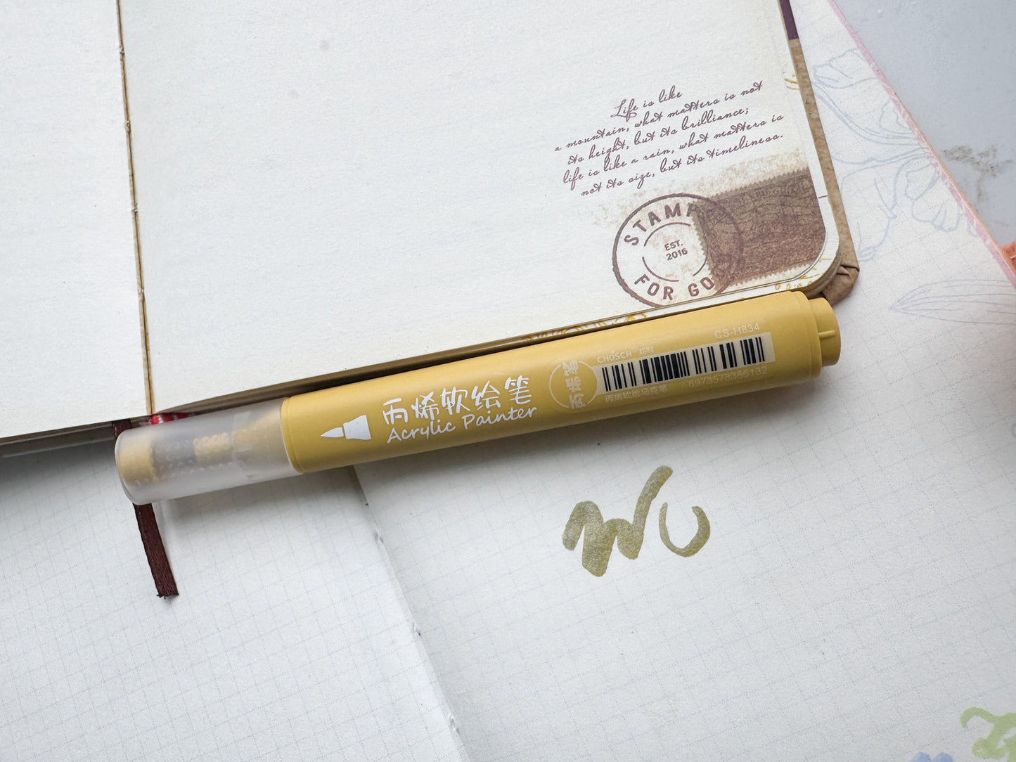 Csh805 Golden Acrylic Painter | 1 pcs | Brush Pen