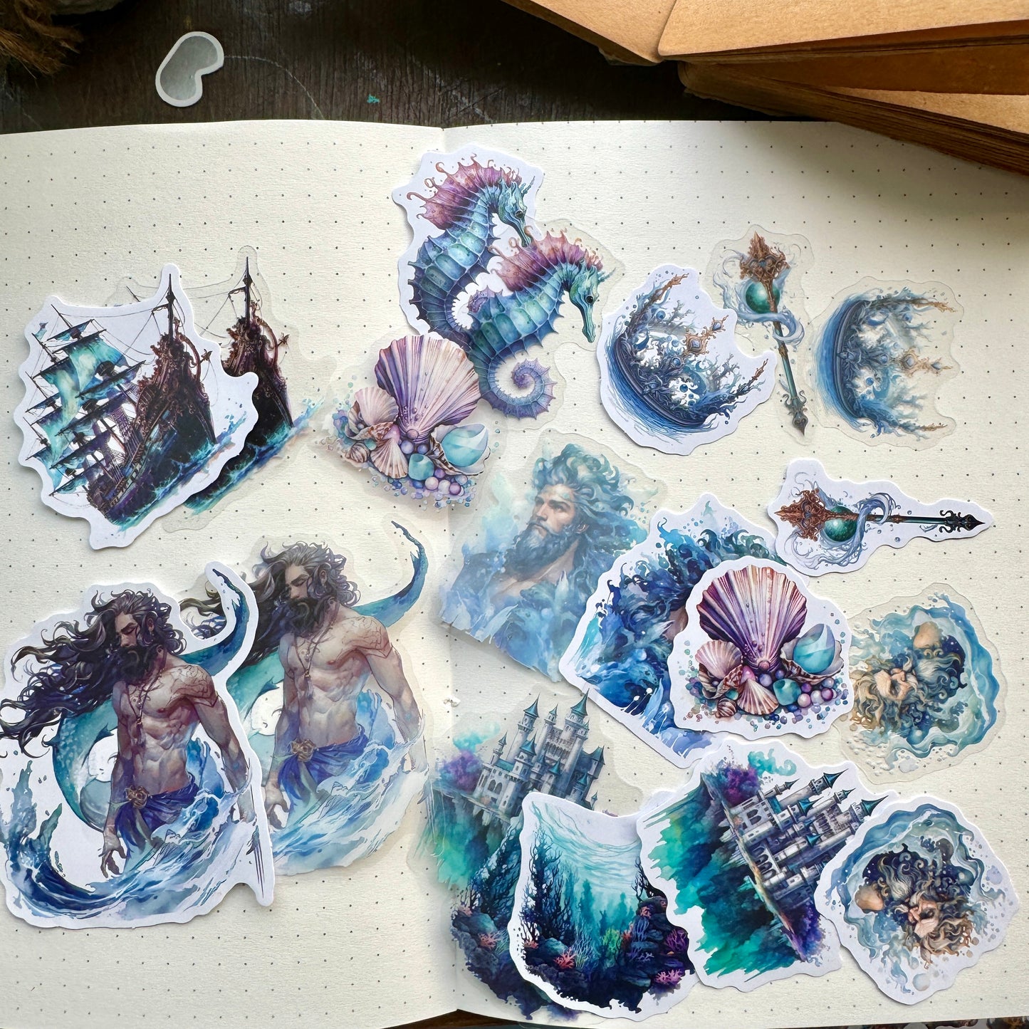 Tzzh085 Mermaid Retro Story Sticker Pack 20Pc