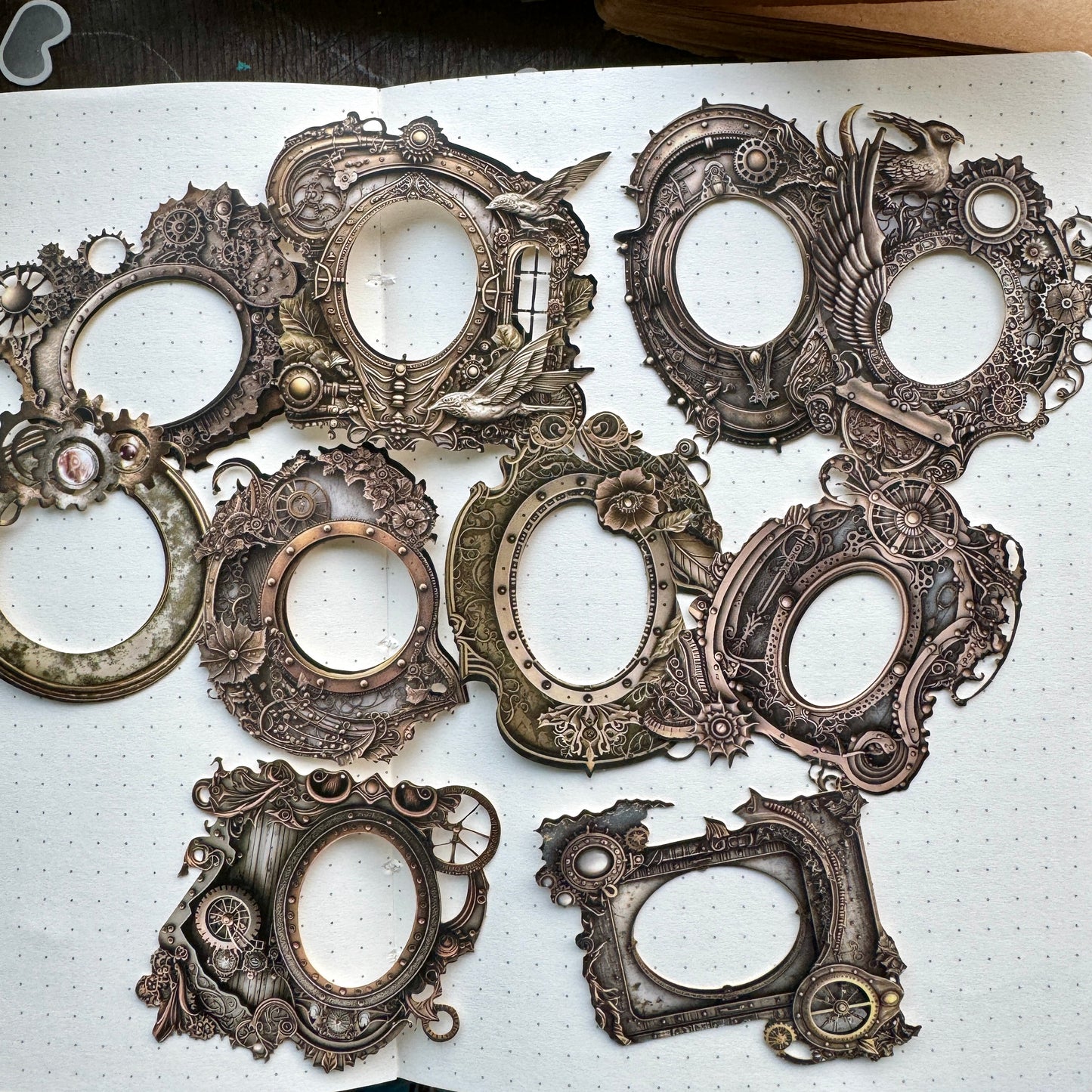 Mg022-0614 The Mechanical Age Frame Deco Sticker 10Pc