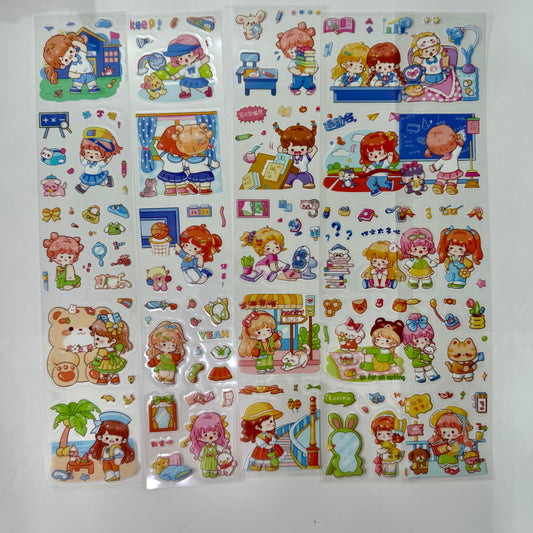 #9 Kawaii Long Sticker Set | Cute Stickers | 40*8cm | 20 Sheets