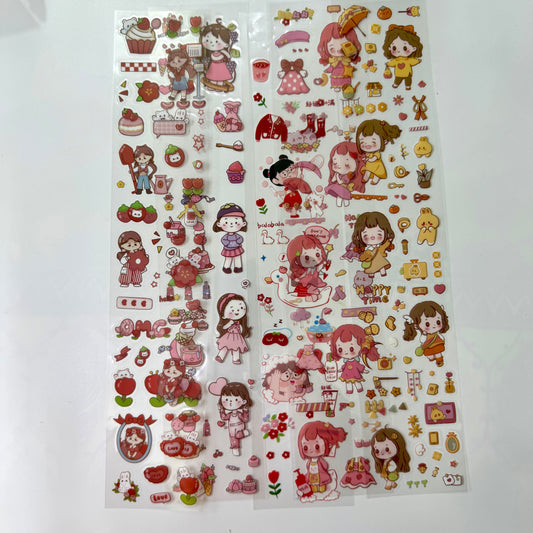 #10 Kawaii Long Sticker Set | Cute Stickers | 40*8cm | 20 Sheets