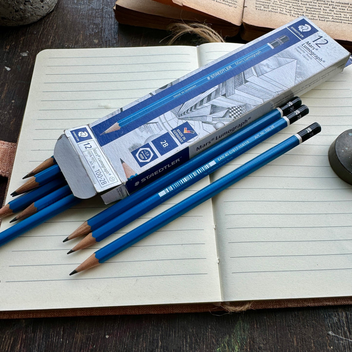 1 pc Staedtler Mars Lumograph pencils black 2B Sketch material