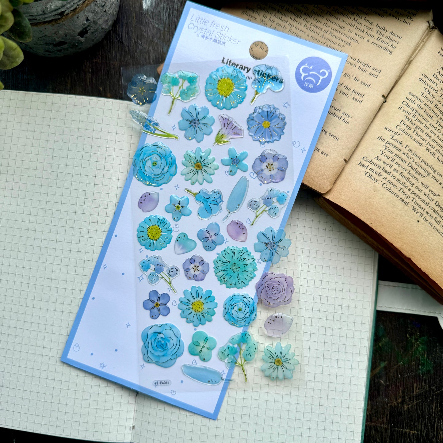 YTEA 82 Little Fresh Crystal Sticker 3d foiled | 1 sheet | Lunar