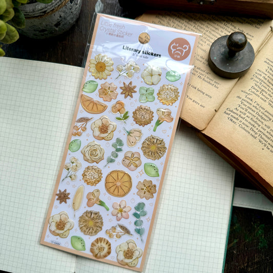 YTEA 84 Little Fresh Crystal Sticker 3d foiled | 1 sheet