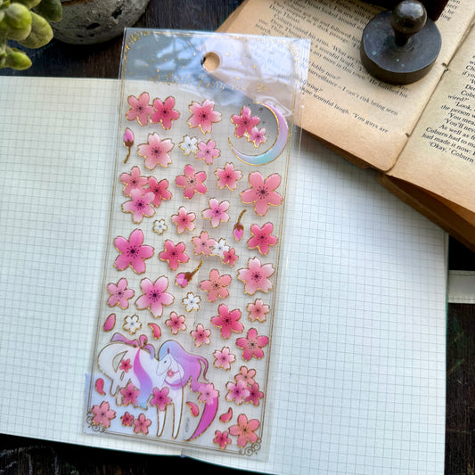 YTHK174 Little Fairy Tale 3d foiled Pink Stickers | 1 sheet