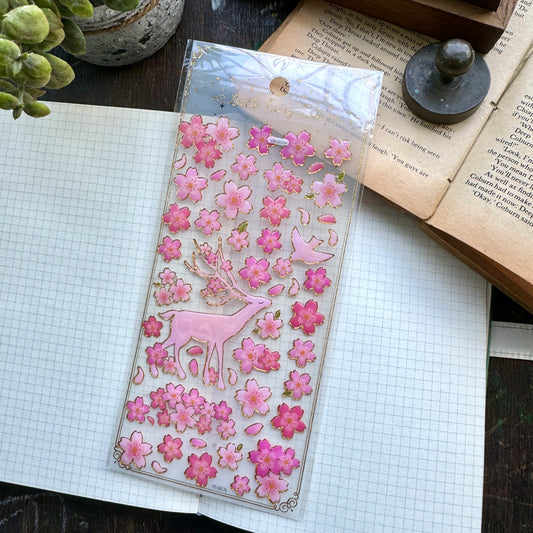 YTHK176 Little Fairy Tale 3d foiled Pink Stickers | 1 sheet