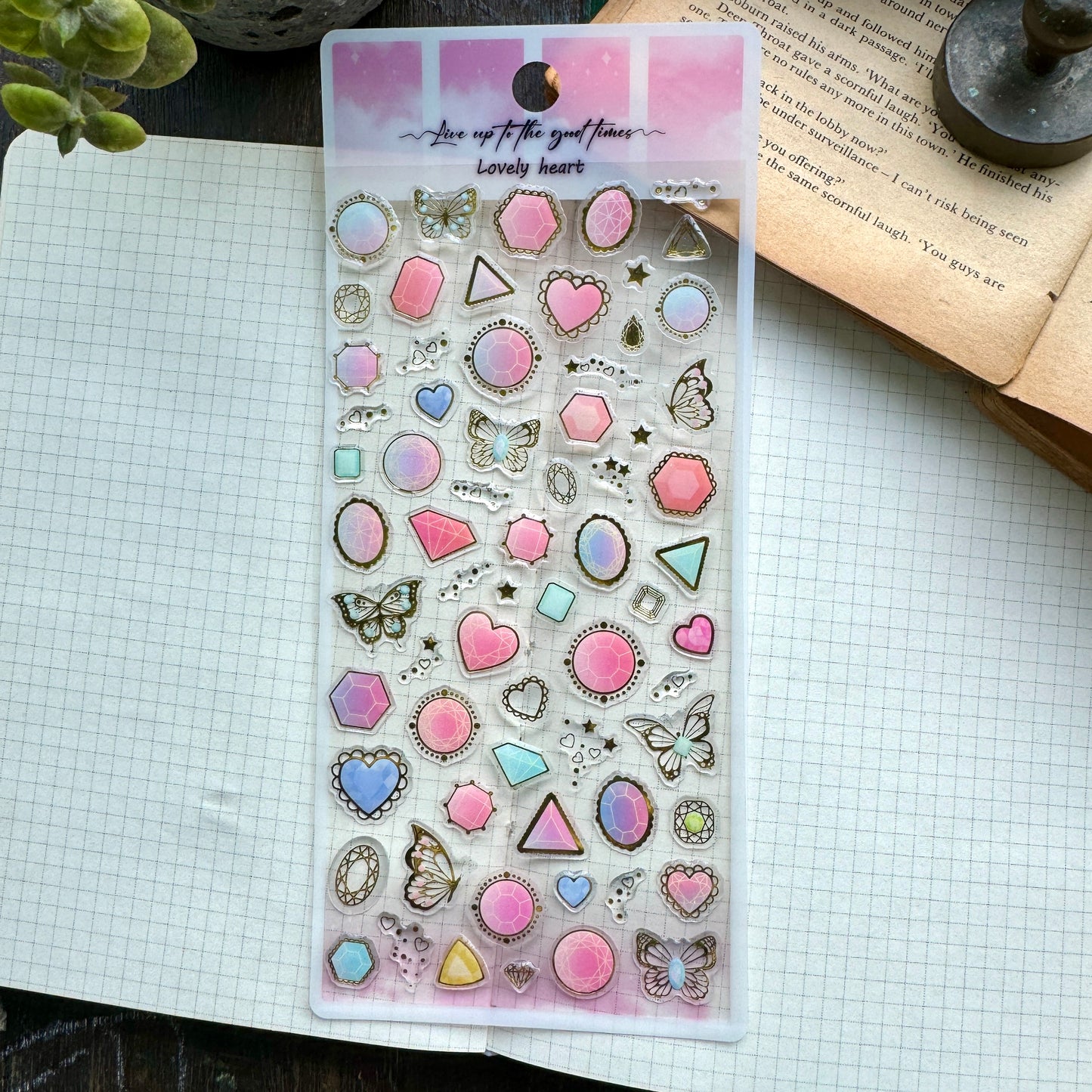 YTAS101 Lovely Heart 3d foiled Sticker | 1 sheet
