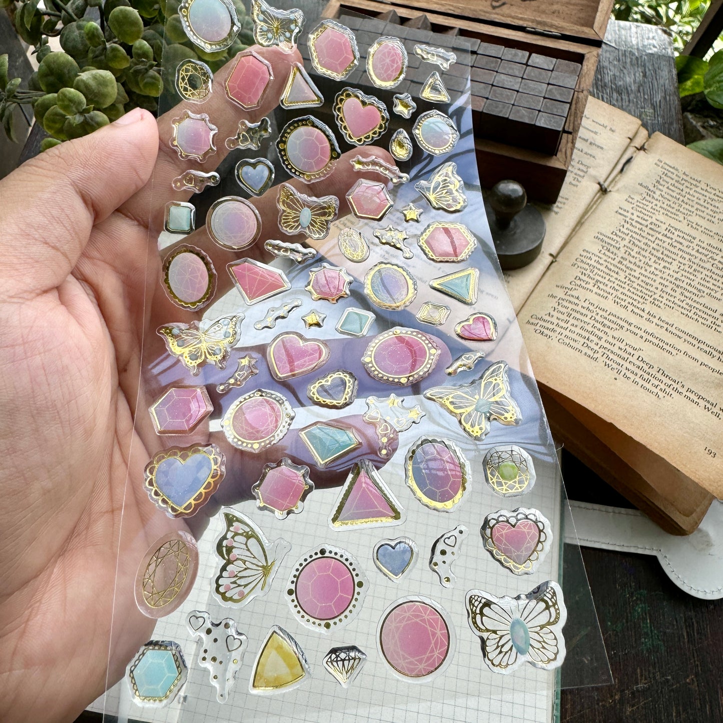 YTAS101 Lovely Heart 3d foiled Sticker | 1 sheet