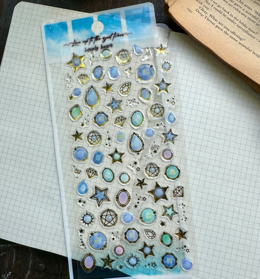 YTAS105 Lovely Heart 3d Foiled Sticker | 1 sheet