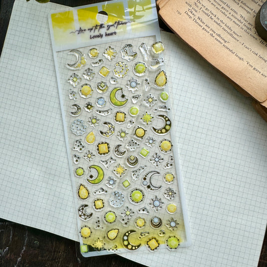 YTAS106 Lovely Heart 3d Foiled Sticker | 1 sheetg