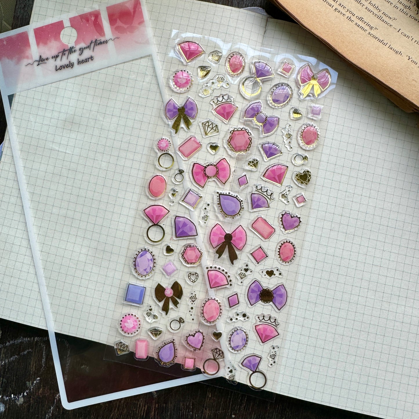 YTAS100 Lovely Heart 3d Foiled Sticker | 1 sheet