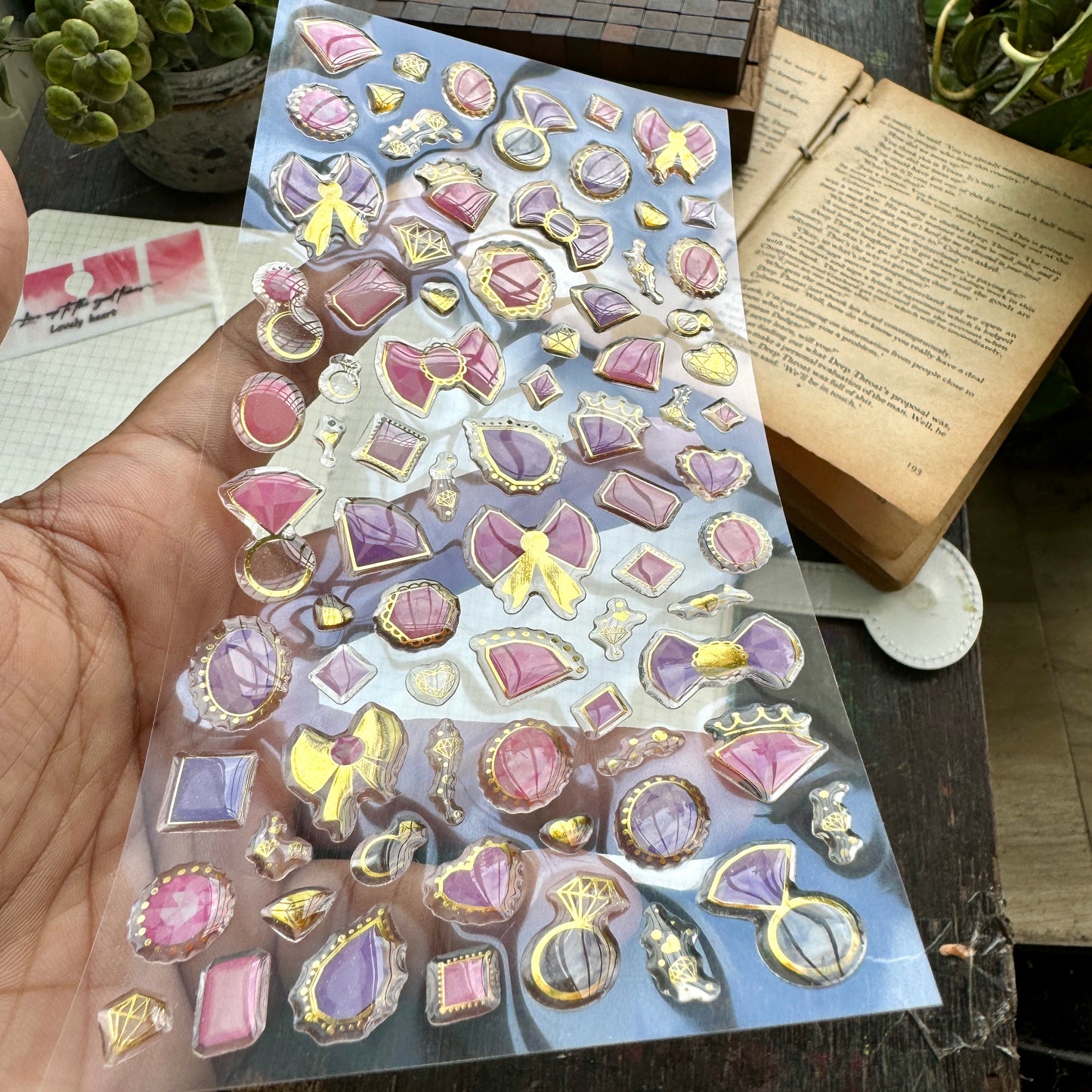 YTAS100 Lovely Heart 3d Foiled Sticker | 1 sheet