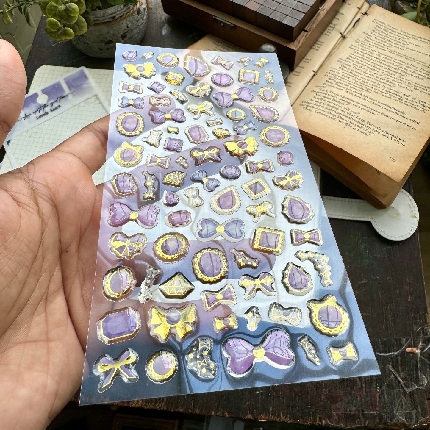 YTAS104 Lovely Heart 3d Foiled Sticker | 1 sheet