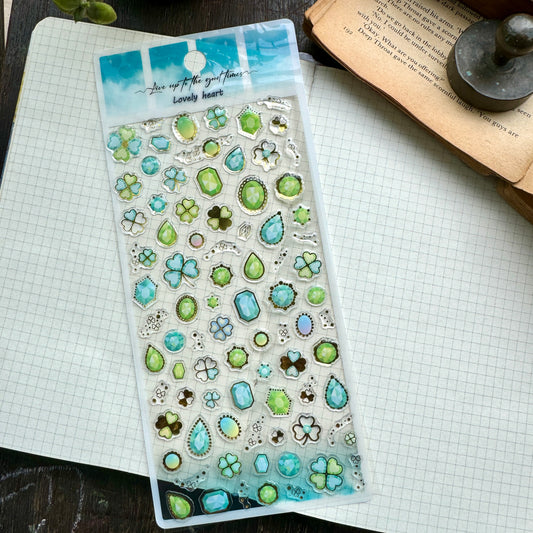 YTAS107 Lovely Heart 3d Foiled Sticker | 1 sheet