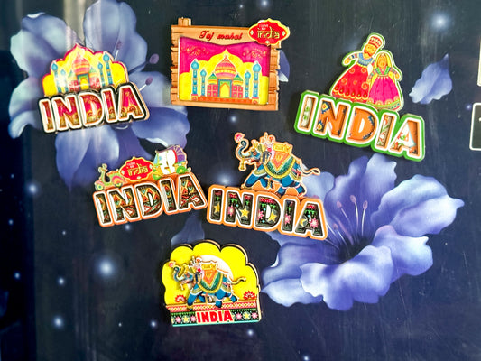 India Themed Fridge Magnet #5| Glossy Look With Durable Wooden Body