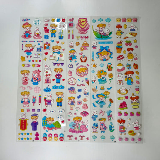 #11 Kawaii Long Sticker Set | Cute Stickers | 40*8cm | 20 Sheets