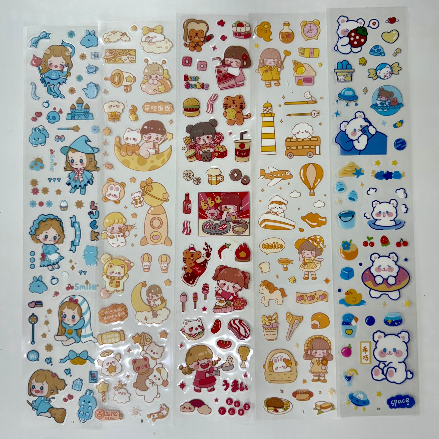 #14 Kawaii Long Sticker Set | Cute Stickers | 40*8cm | 20 Sheets