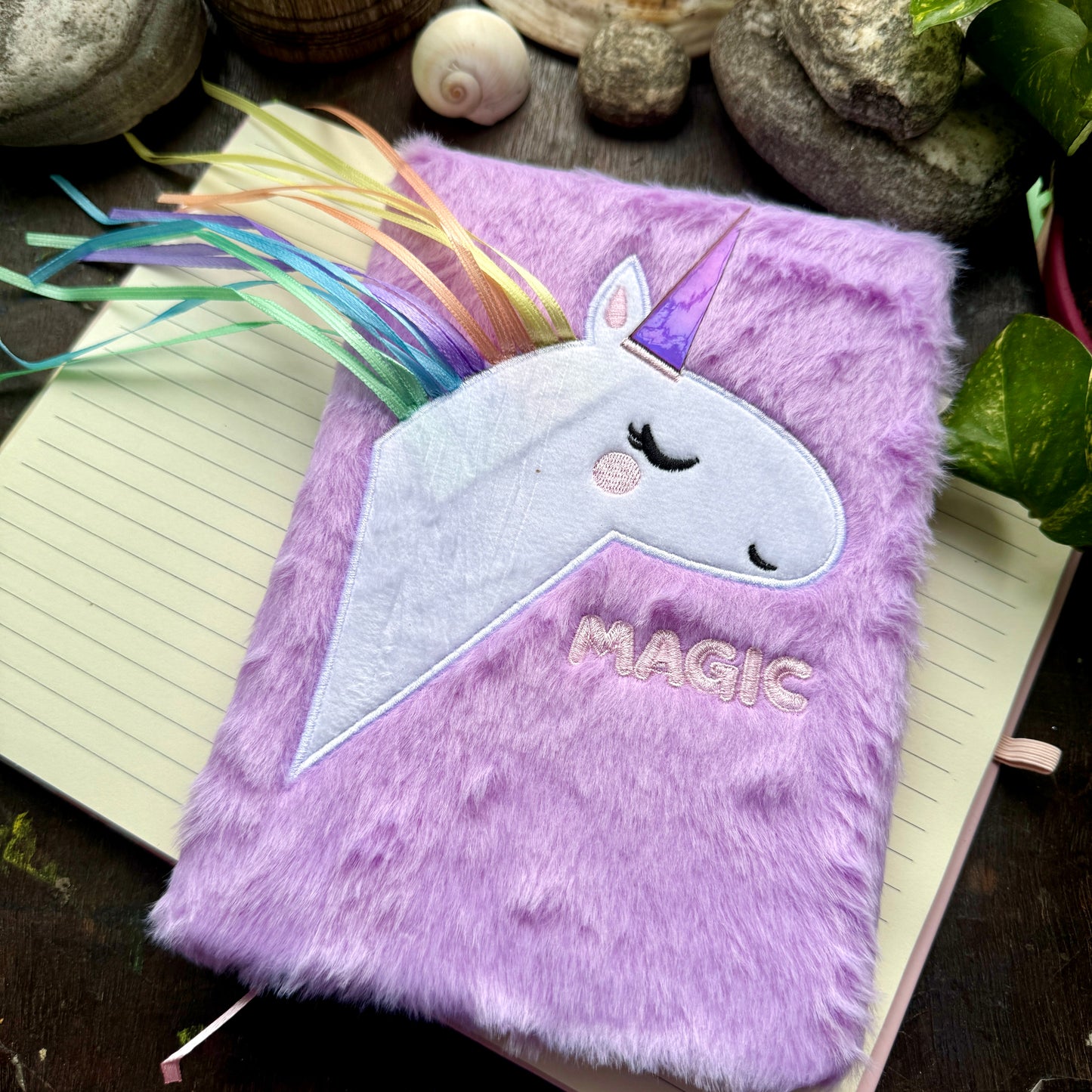 A5 Furry Unicorn Purple Notebook | F2504
