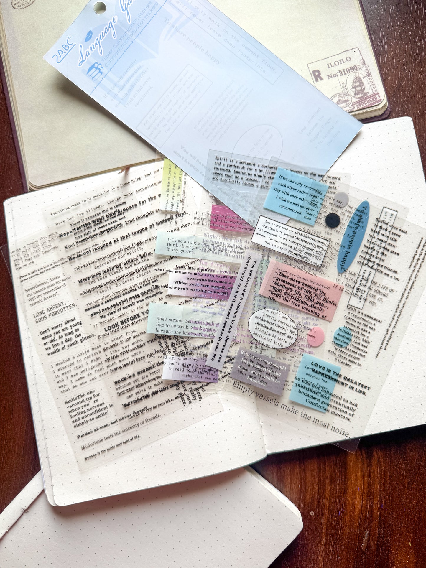 ZXZL-403 Language Garden| Months Of The Year Small Letter Stickers| English Quotes Pet Sticker Sheets| 6 Sheets 100*160mm