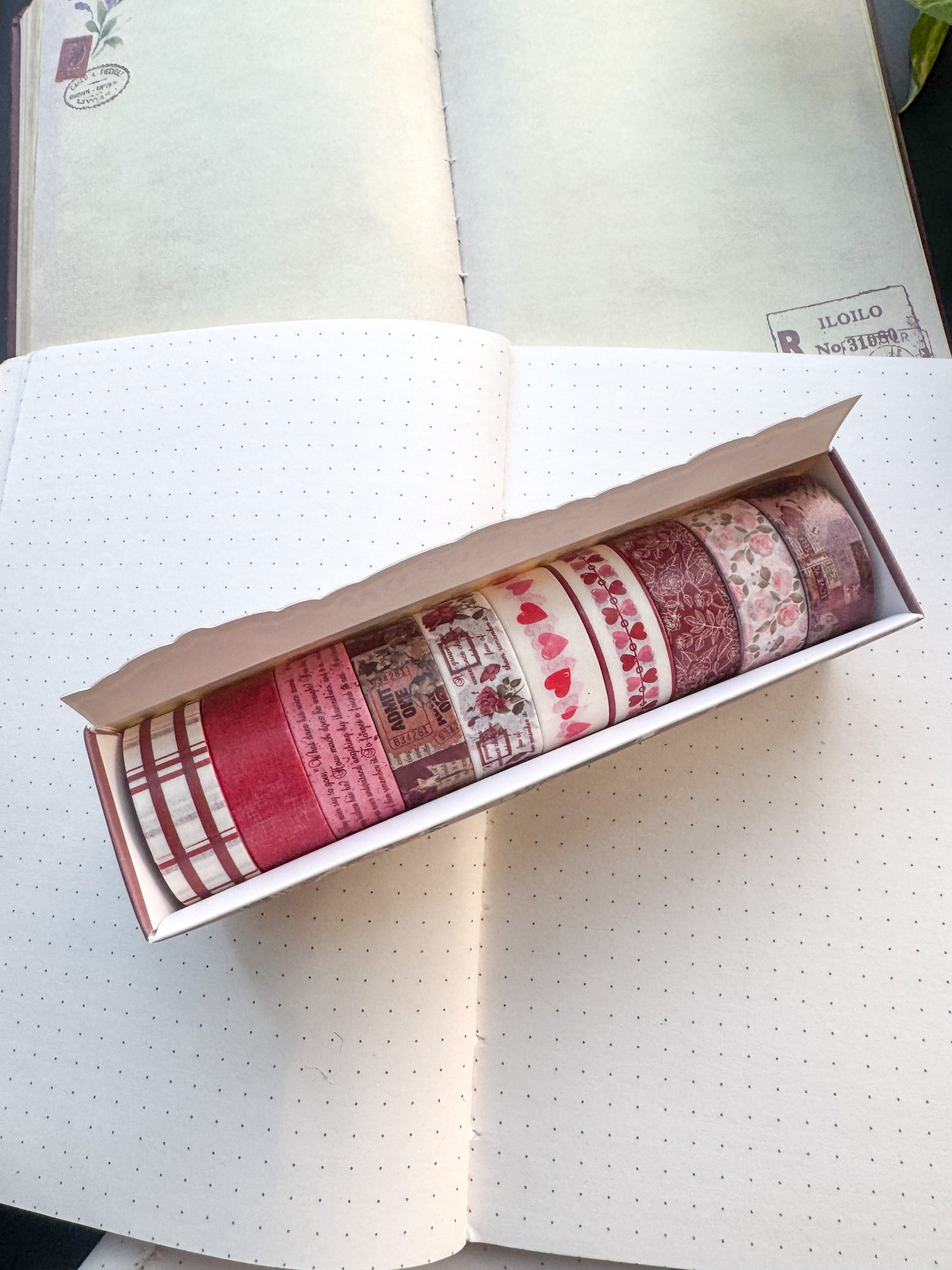 Yhk600A Vintage Washi Tape Set Of 10 Red 2m