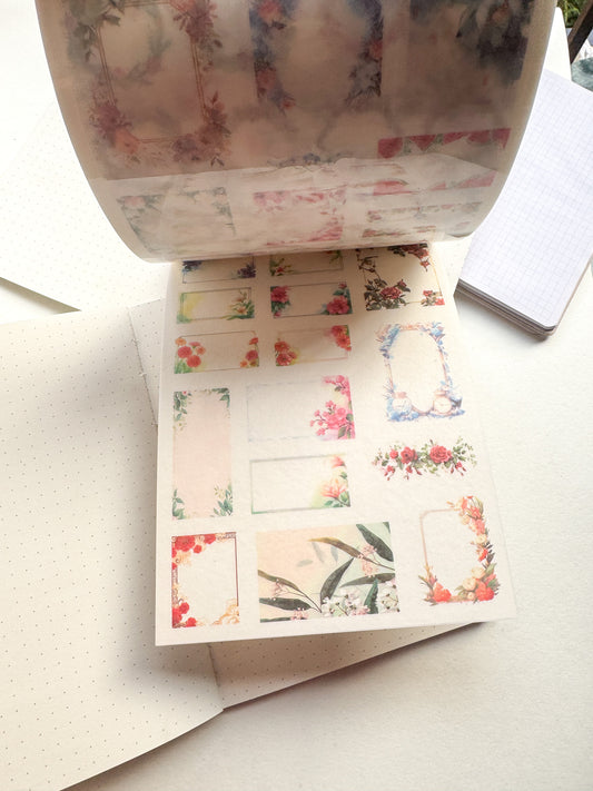 Sqhjb404 Moon night Gray Flower Frame Deco Sticker Book | 24 pages