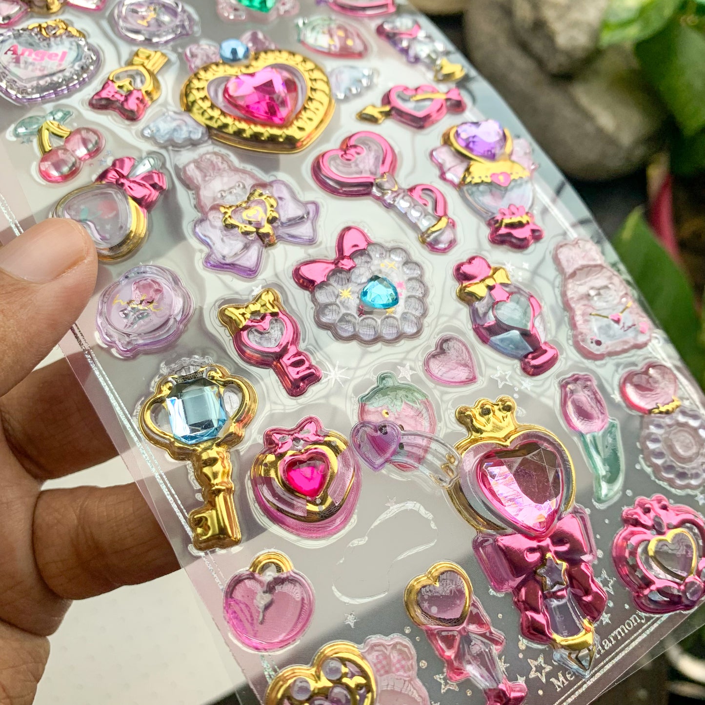 SLASD03 Heart Puffy Sticker 3d Jewellery Sticker  | 1 sheet