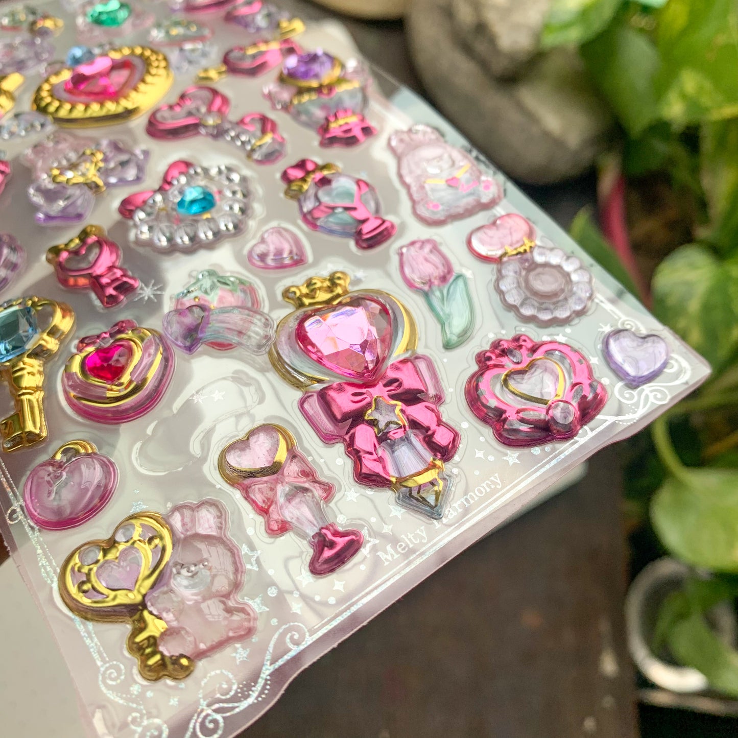 SLASD03 Heart Puffy Sticker 3d Jewellery Sticker  | 1 sheet